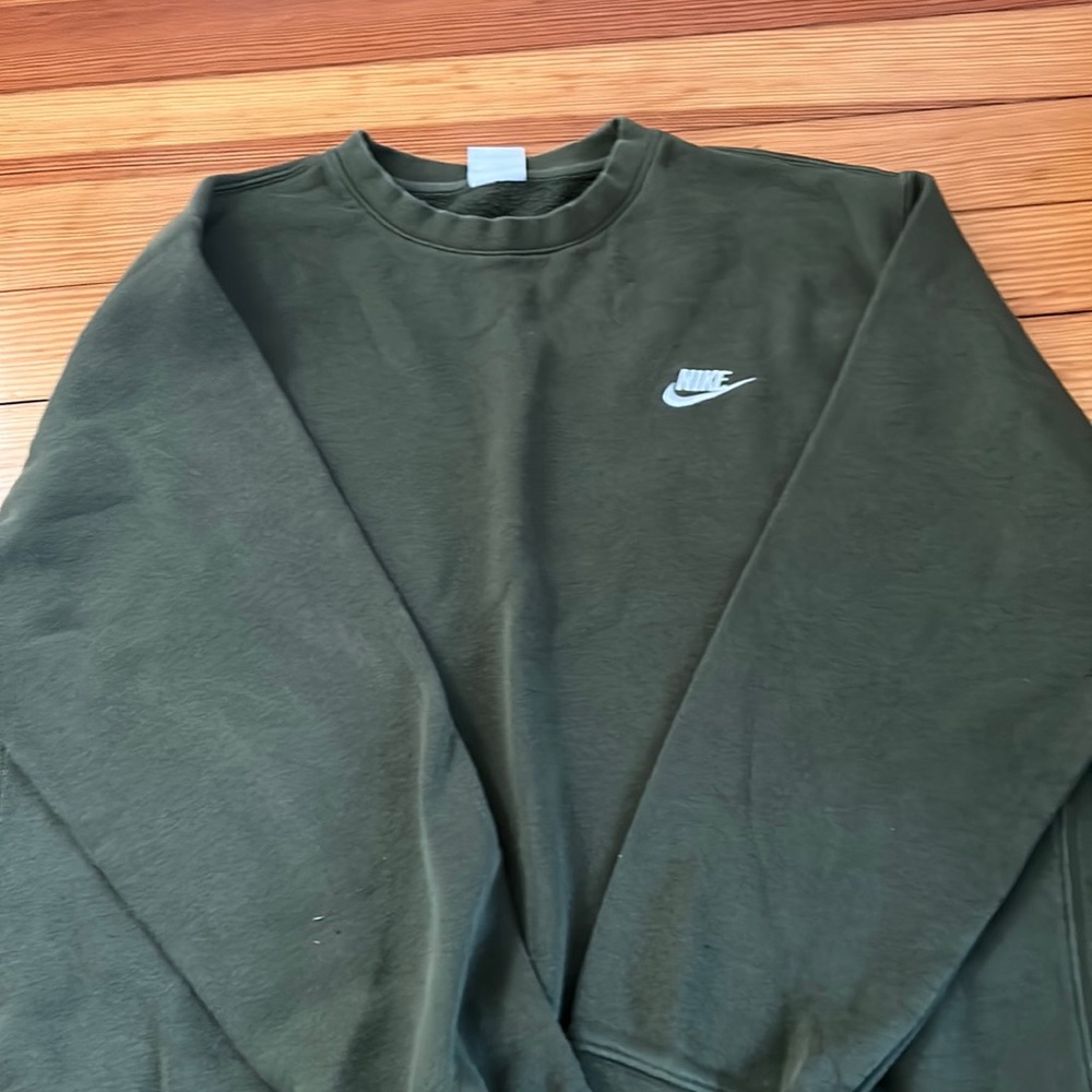 army green nike crew neck